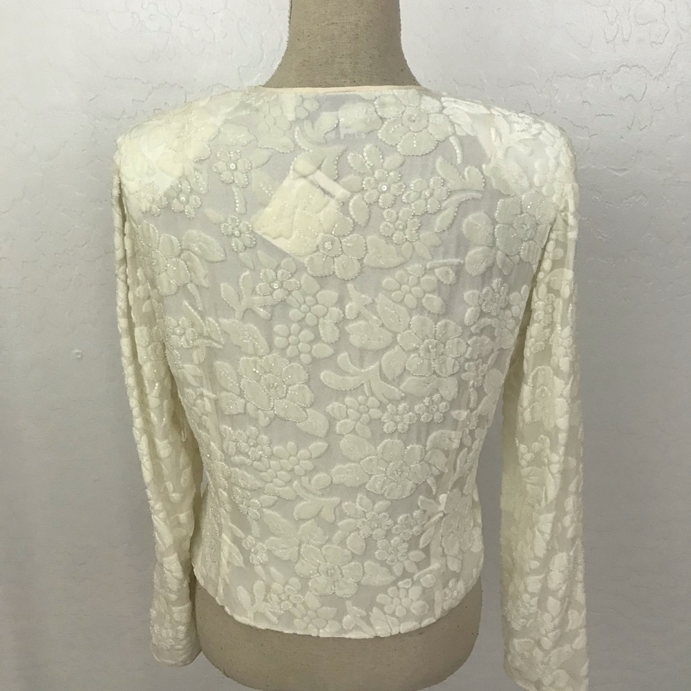 Lillie Rubin Beaded Velvet And Silk Evening Jacket - Picture 2 of 6